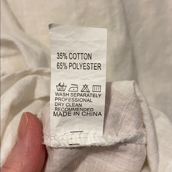 Textured Beachy White Linen Shirt - Picture 12 of 13